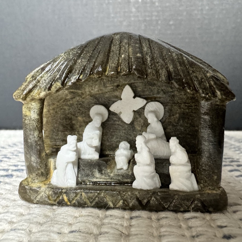 Nativity Hand Carved Stone Christmas Jesus Mary Joseph Wise Men Star Peru